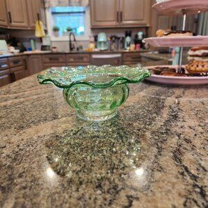 Rossi blown glass candy dish green